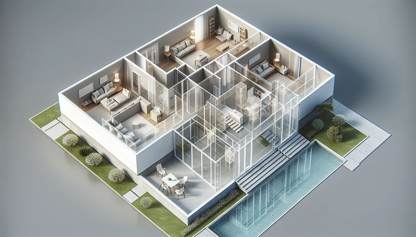An interactive 3D floor plan of a house